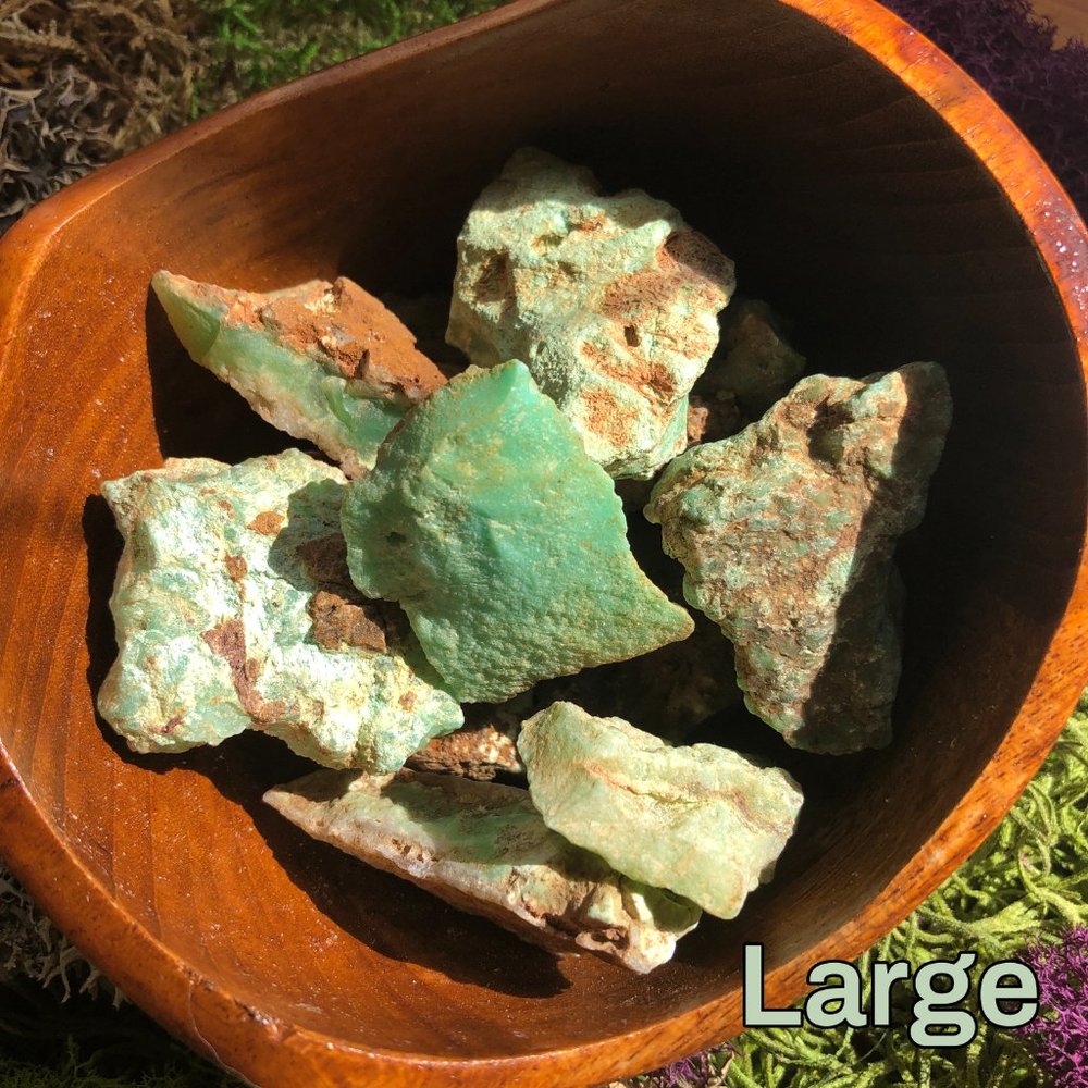 Raw Chrysoprase Chunk from Tanzania Large size natural crystal blue green